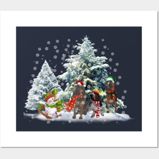 Bloodhound Basset Hound Snowman Christmas T shirt Posters and Art